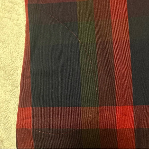 Cupshe Short Navy Plaid Long Sleeve Scoop Neck Size: S - Picture 4 of 5